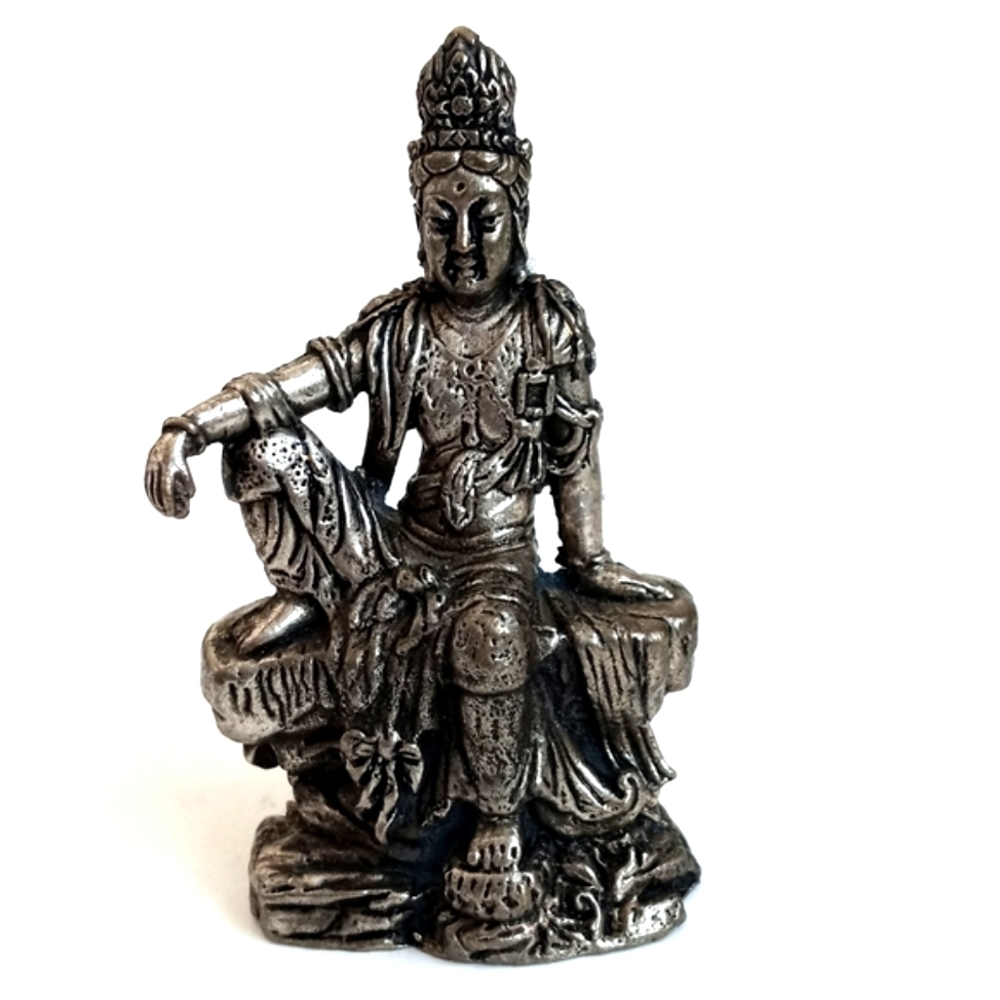 Antique / Vintage Elegant Silver Buddha Statue